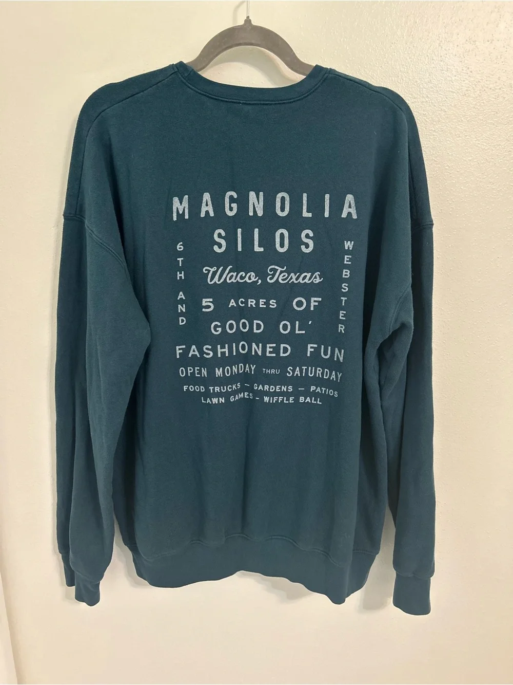 Magnolia Teal Crewneck Sweatshirt - Deep Teal Blue